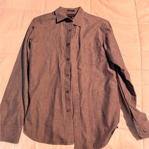 Banana Republic Men's Long-Sleeve Button-Down Shirt - Charcoal